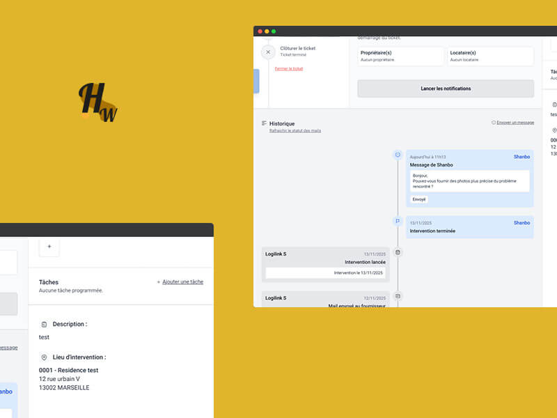 page de suivi avec les fournisseurs